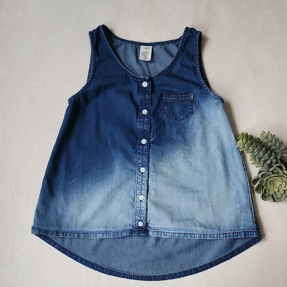 Tucker + Tate Blue Sleeveless Denim Blouse